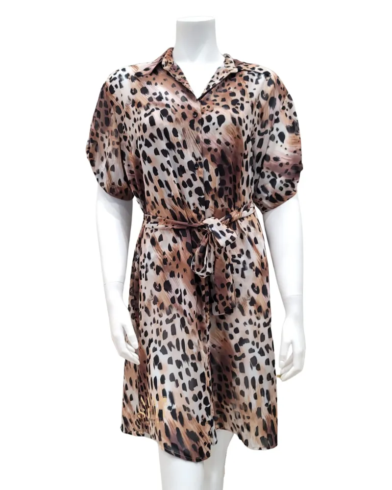 22AE615 Leopard Swim Cover Up