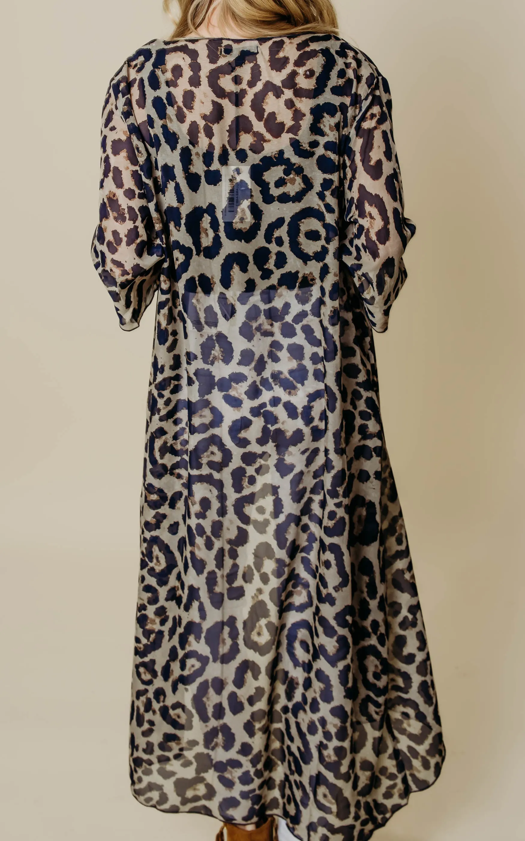 3/4 Sleeve Leopard Duster Kimono - Final Sale