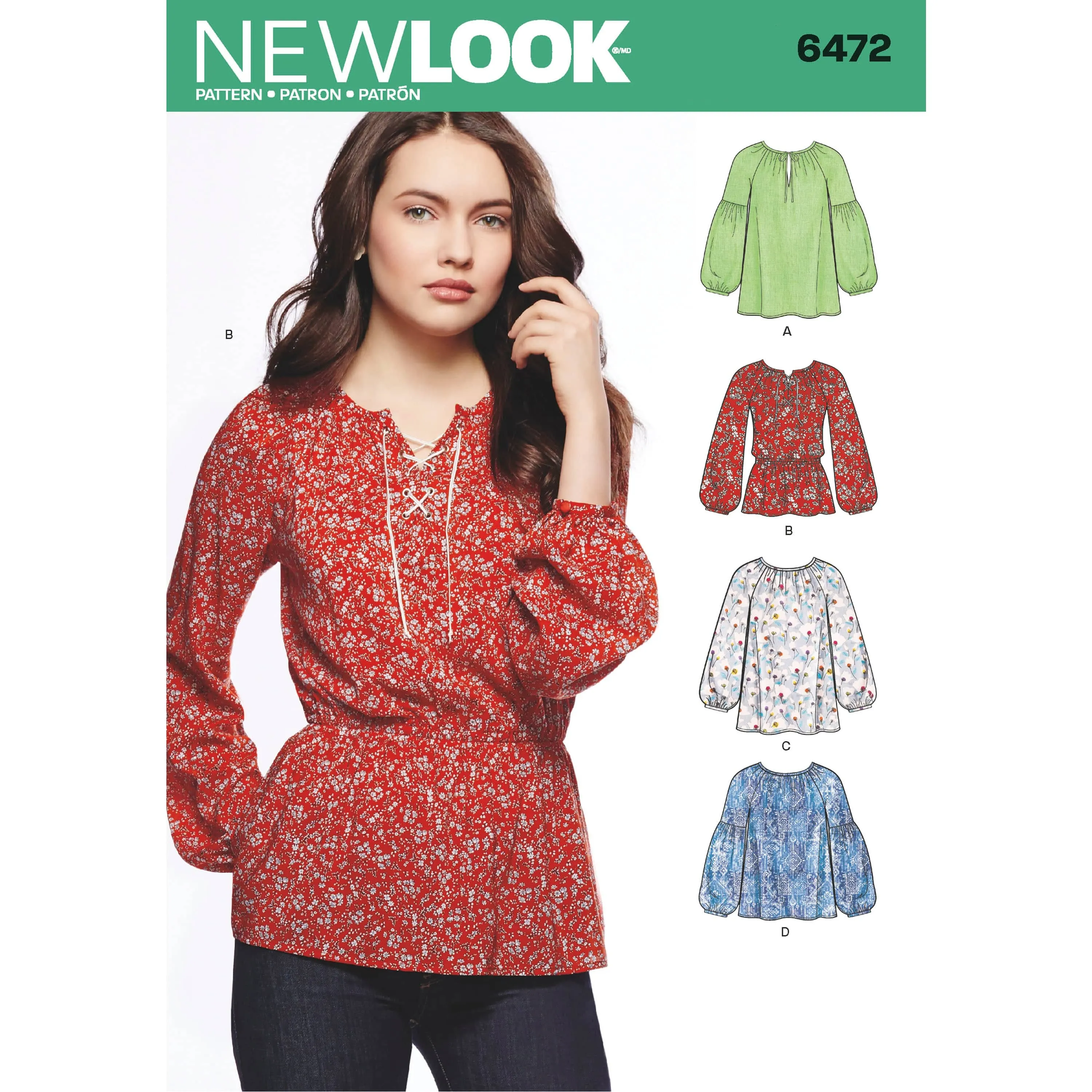 6472 New Look Pattern 6472 Misses' Boho Blouses