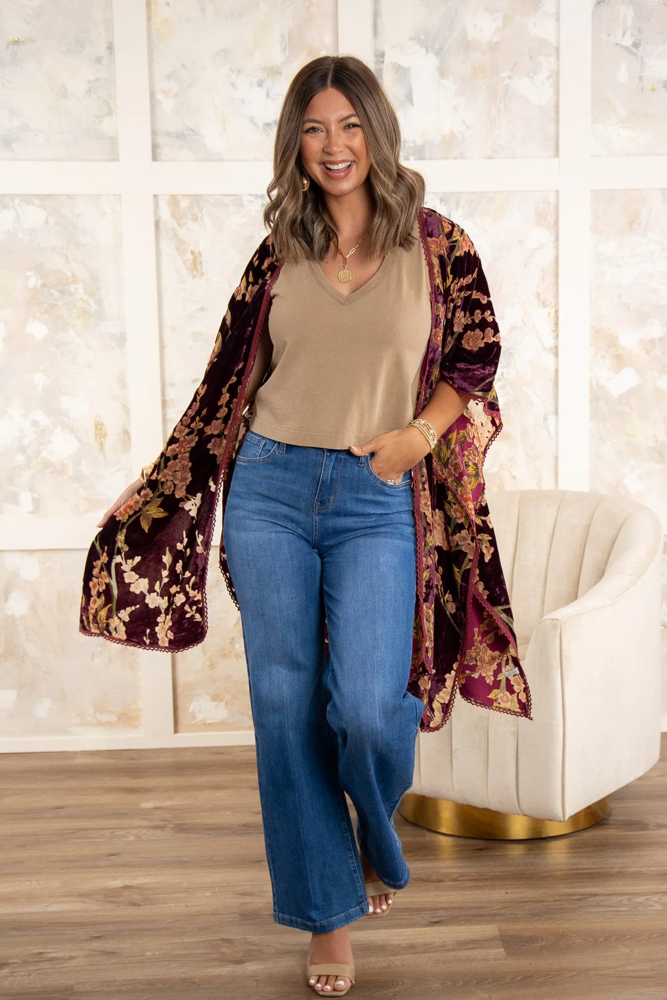 Aimee Burnout Kimono