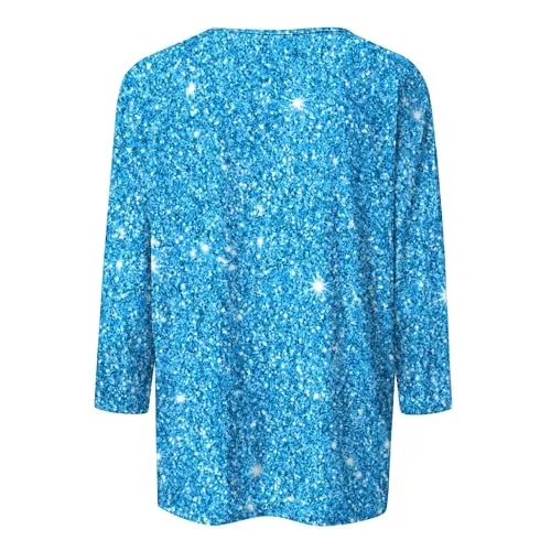 Amazon Haul Items Under 20,Best Valentine Gifts for Ladys,Sequin Tops for Women 3/4 Sleeve,Womens Petite Sweaters Clearance,Womens Sequined Tops,Best Papa Gifts,Shirts Women,Pallet Liquidation Sale