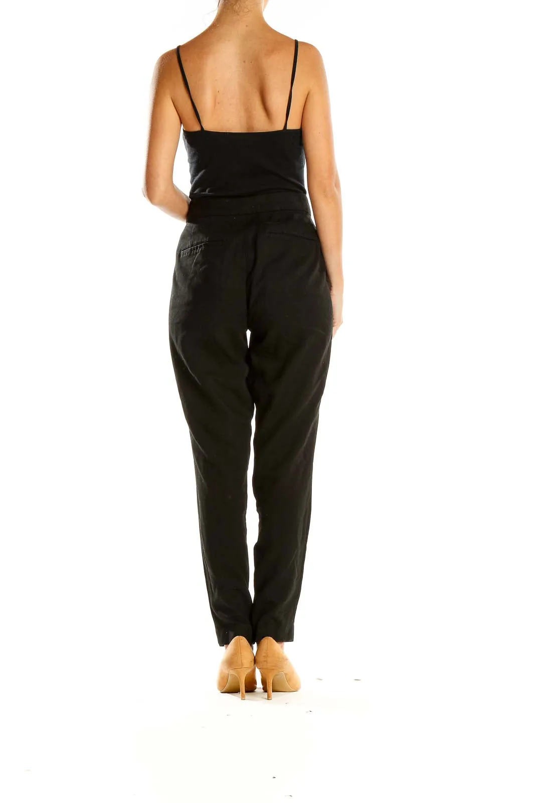 Black Classic Straight-Leg Trousers