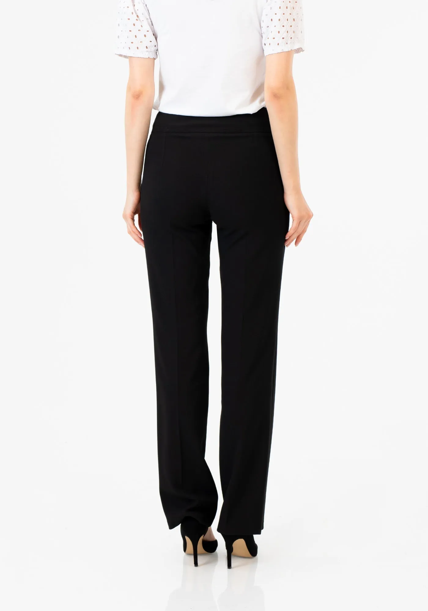 Black Straight Leg Fit All Day Comfortable Dress Pants - G-Line