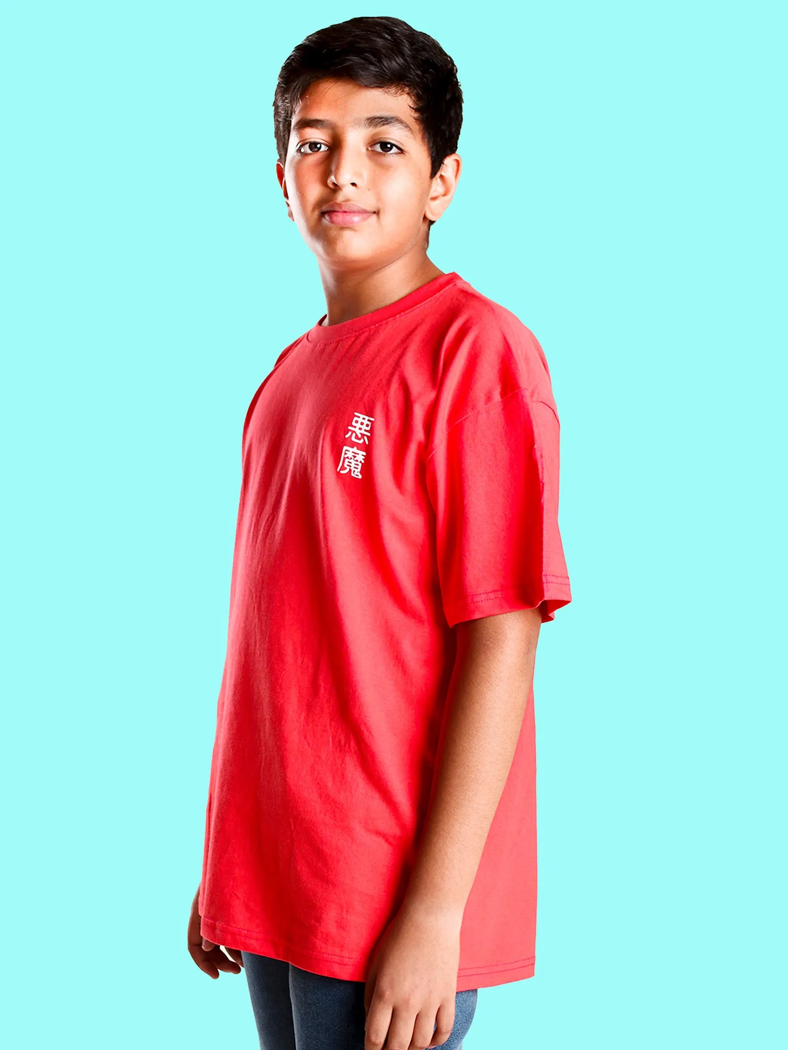 Boys Printed Over Sized Round Neck Tee