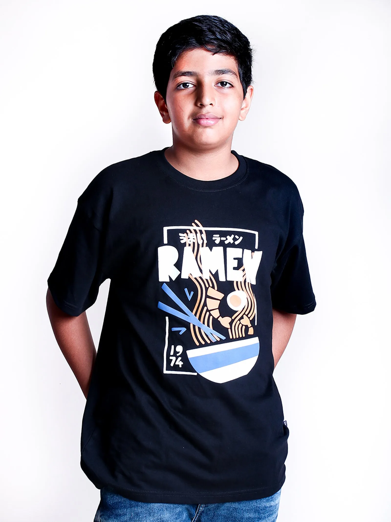 Boys Printed Over Sized Round Neck Tee