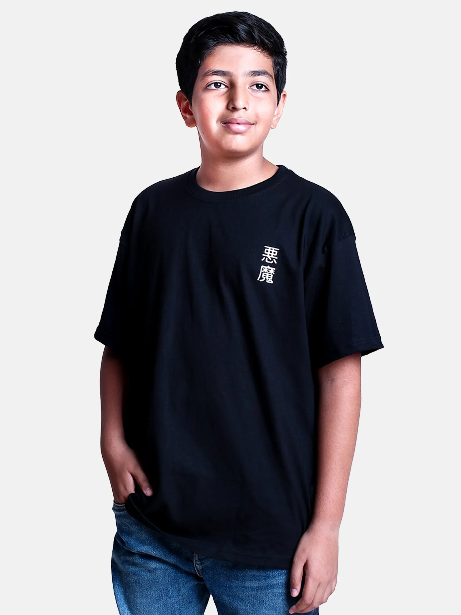 Boys Printed Over Sized Round Neck Tee