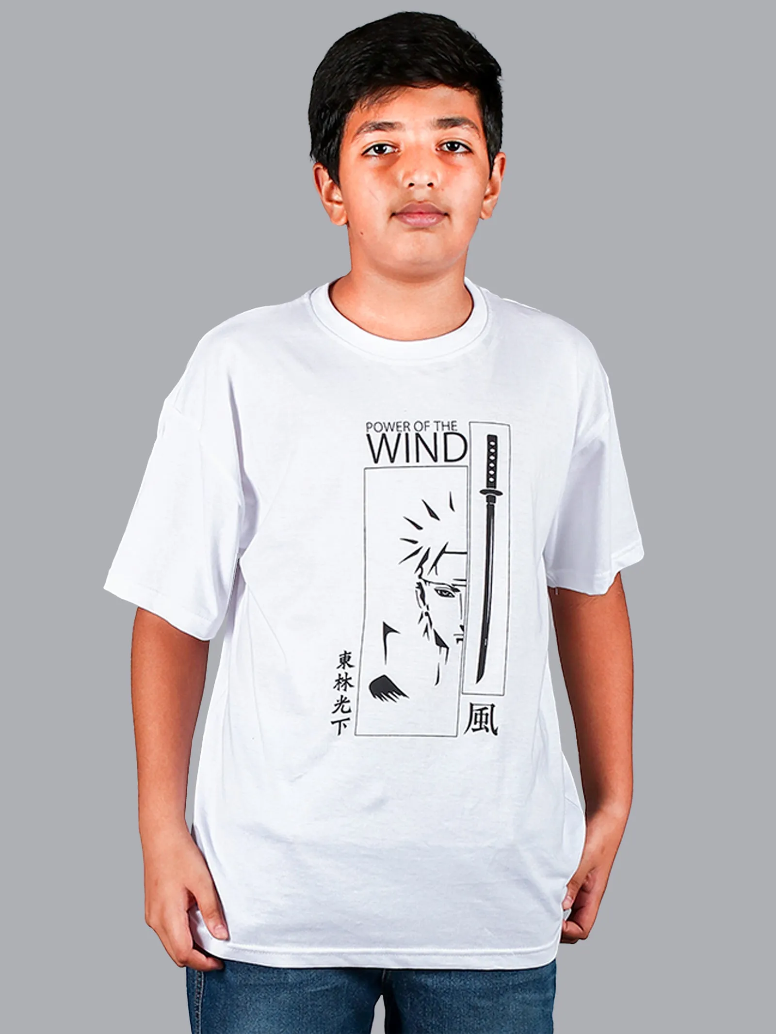 Boys Printed Over Sized Round Neck Tee