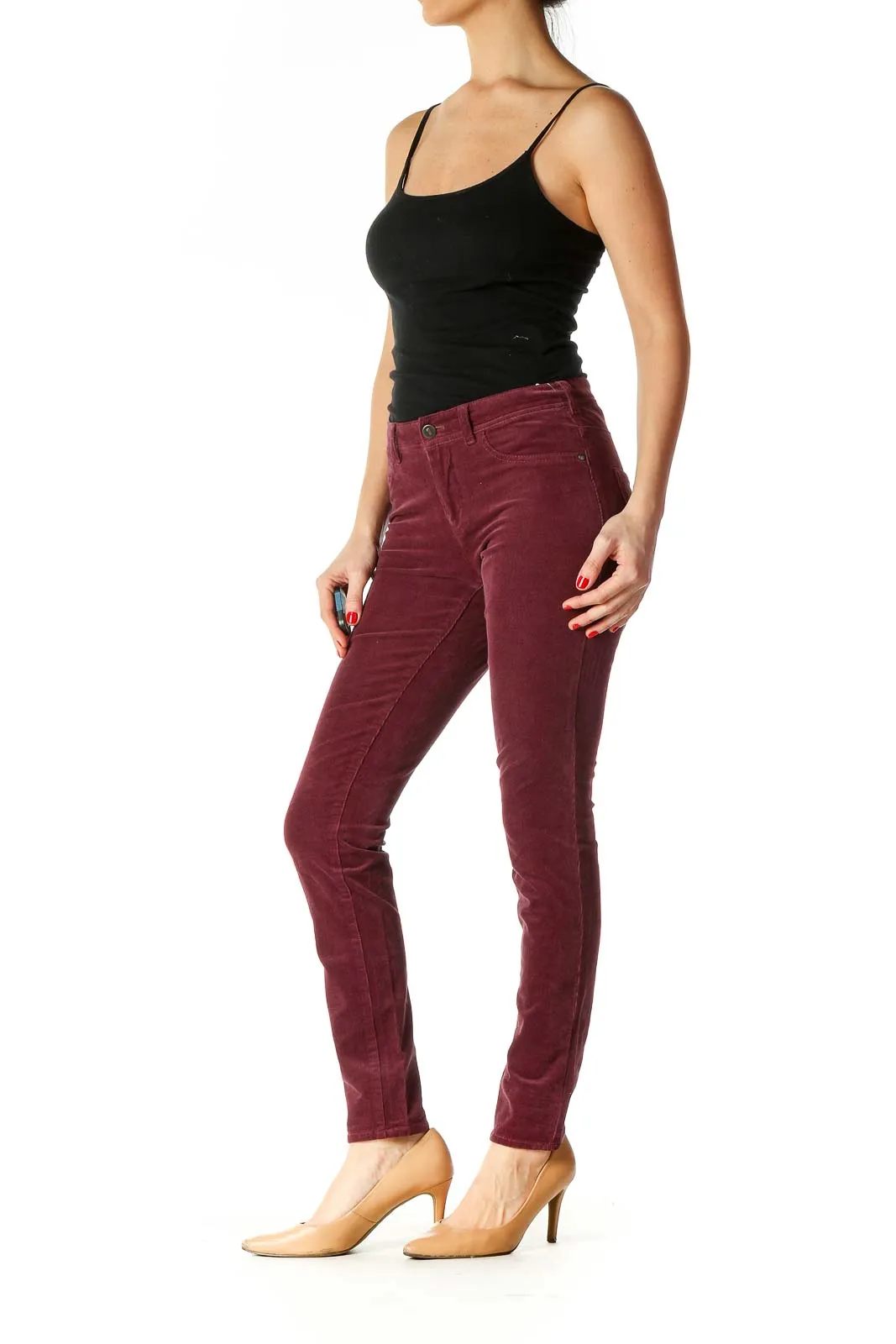 Brown Casual Straight Leg Jeans