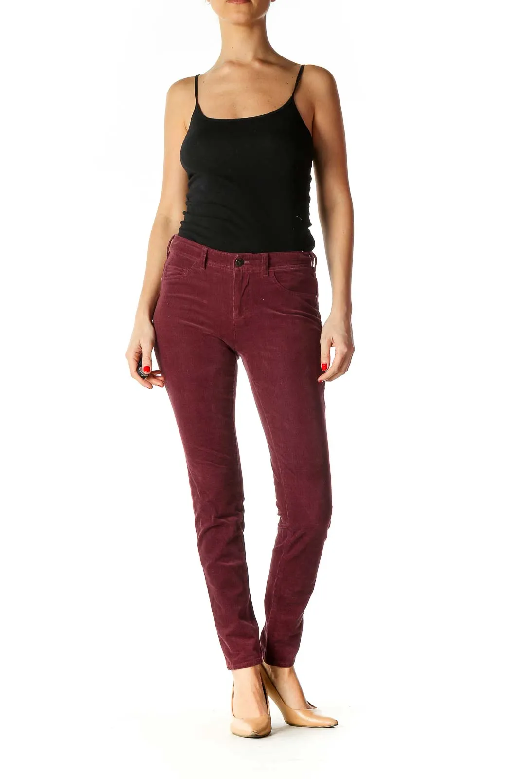 Brown Casual Straight Leg Jeans