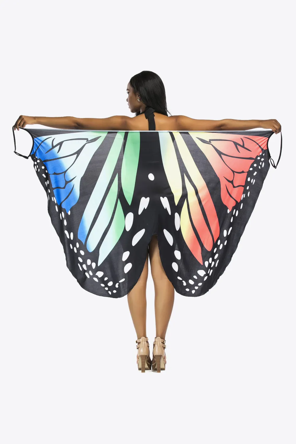 Butterfly Spaghetti Strap Swimsuit Cover Up