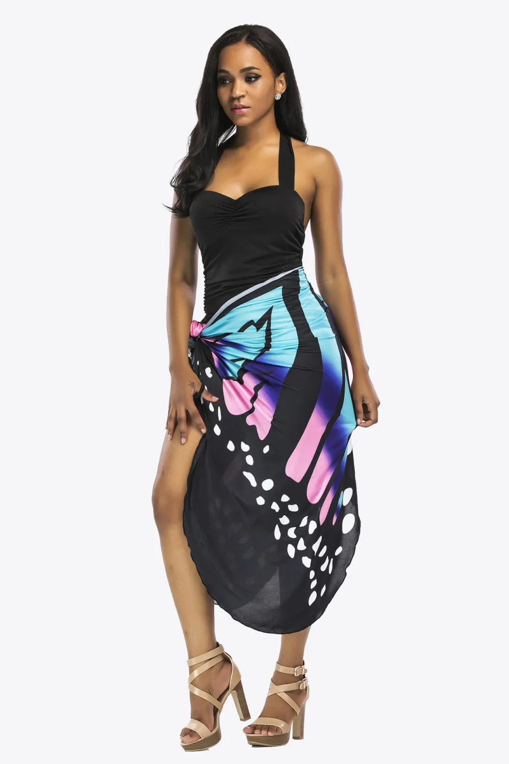 Butterfly Spaghetti Strap Swimsuit Cover Up