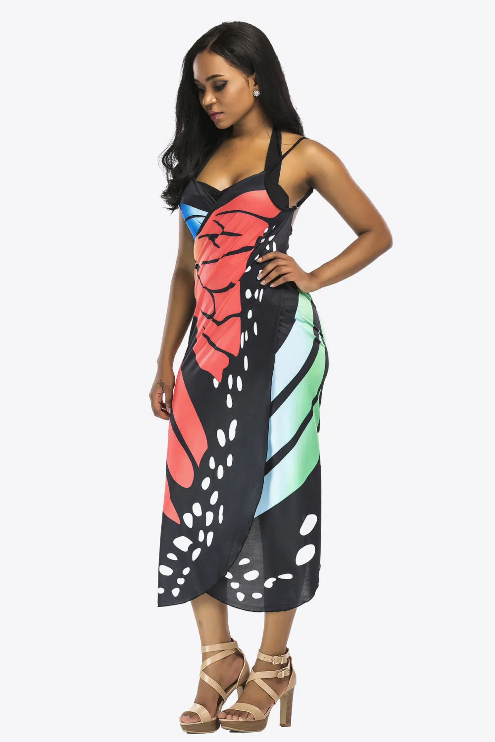 Butterfly Spaghetti Strap Swimsuit Cover Up