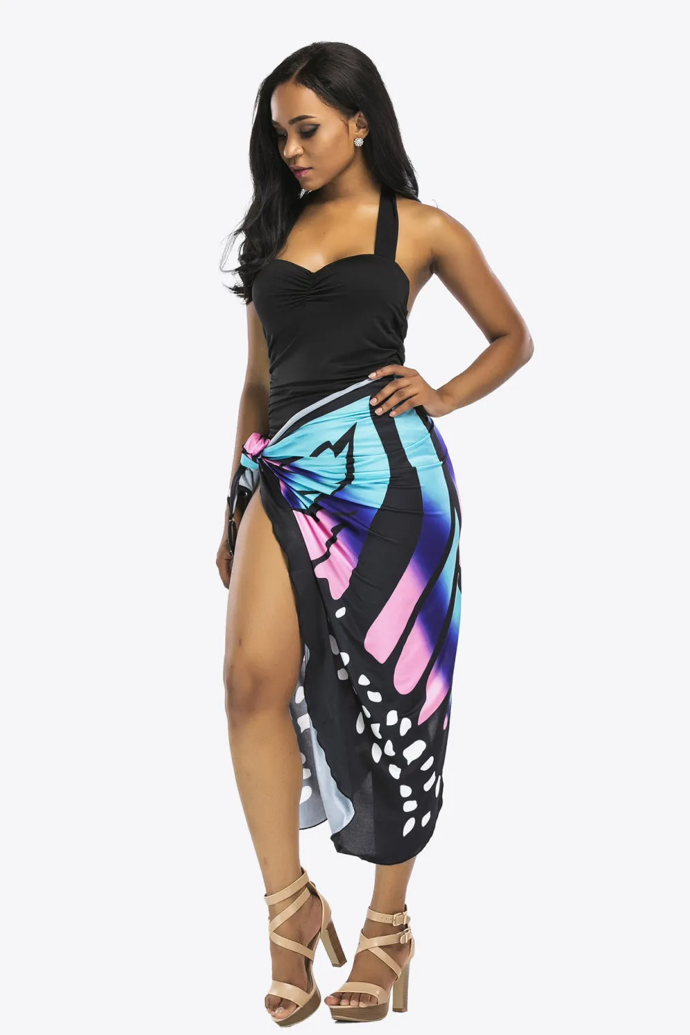 Butterfly Spaghetti Strap Swimsuit Cover Up