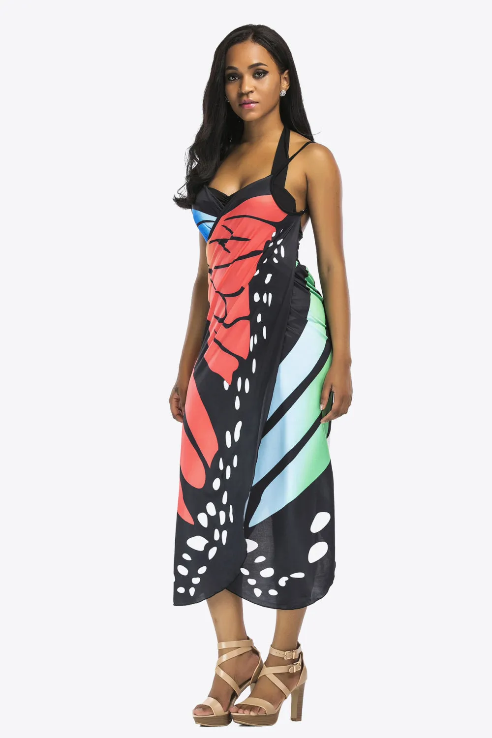 Butterfly Spaghetti Strap Swimsuit Cover Up