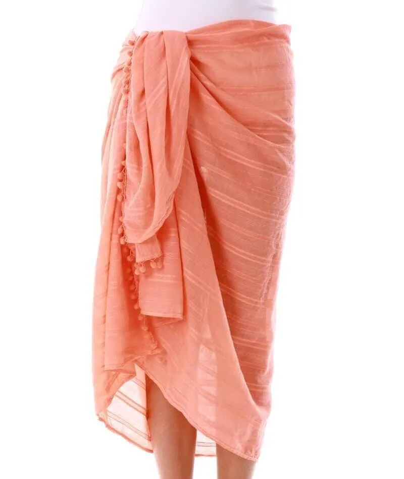 Capriosca Beach Cover Up Sarong - Coral