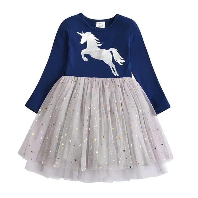 Casual Tutu Sequined Vestidos Kids Party Dresses