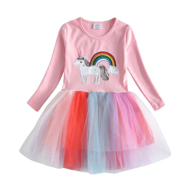 Casual Tutu Sequined Vestidos Kids Party Dresses