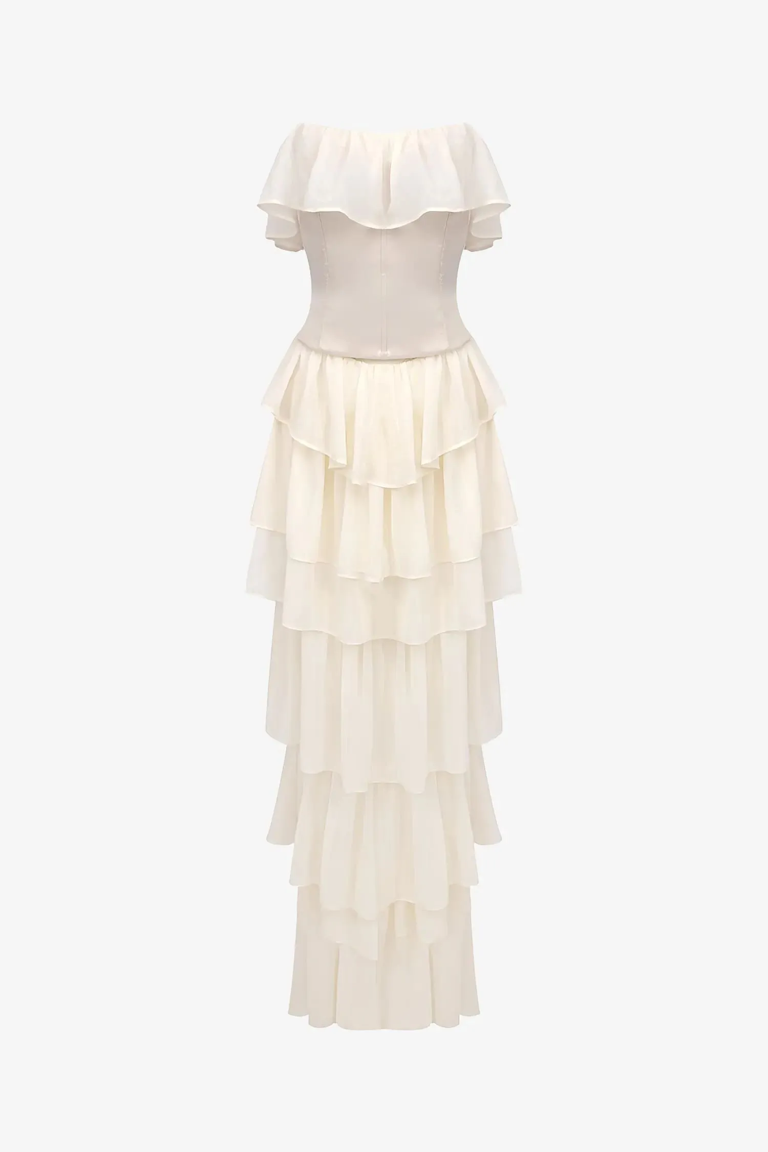 Champagne Chiffon Ruffle Dress