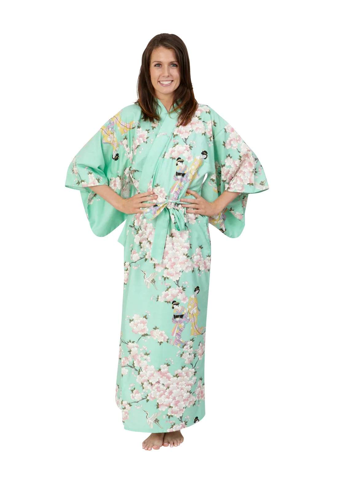 Cherry Blossom & Beauty Womens Plus Size Cotton Kimono Robe