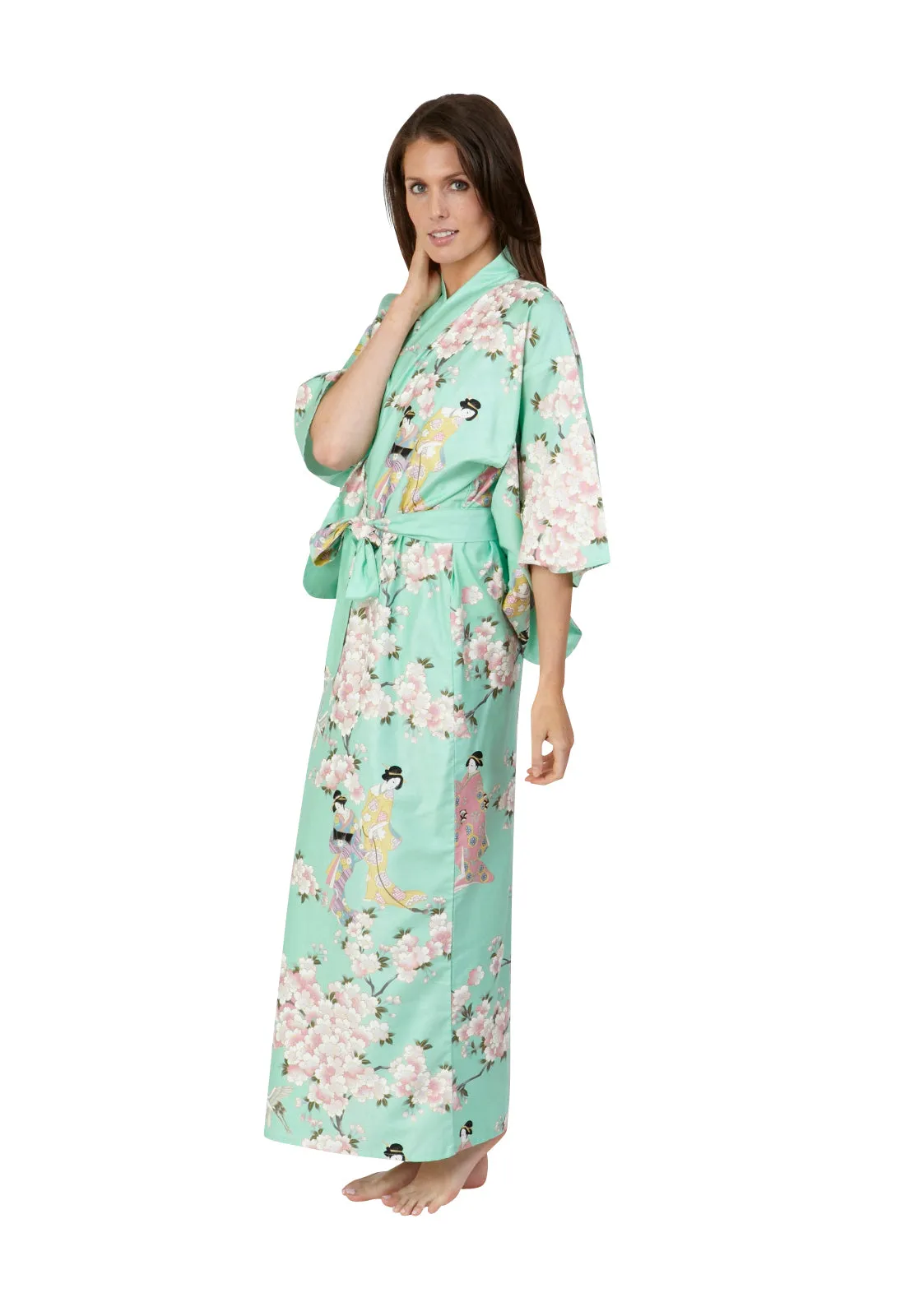 Cherry Blossom & Beauty Womens Plus Size Cotton Kimono Robe