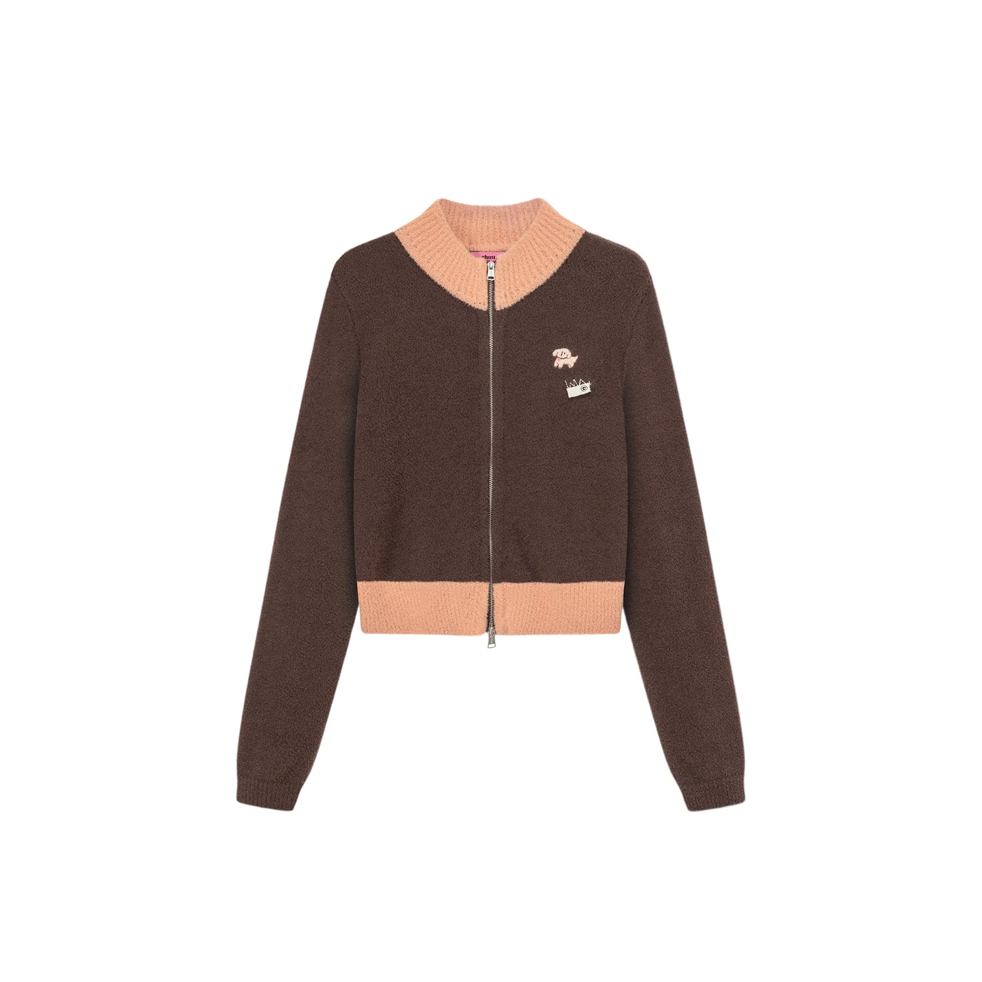 Color Puppy Logo Zip-Up Cardigan