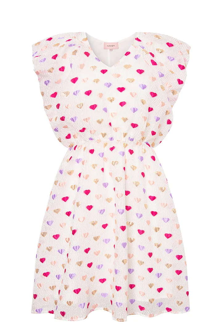 Dahlia Wing Dress - Pink Hearts