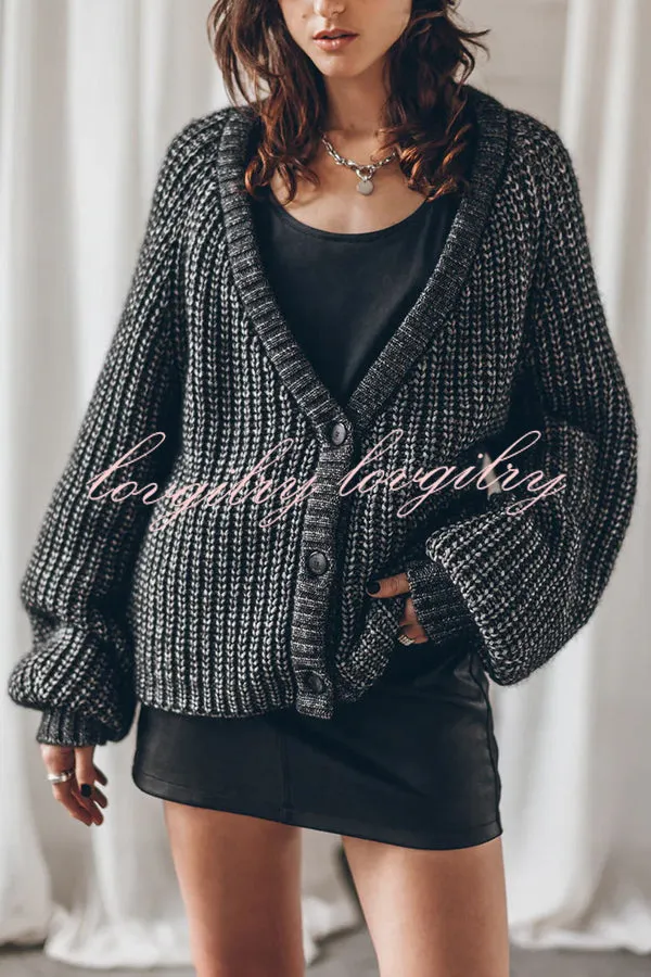 Falling for You Knit Button Up Relaxed Cardigan