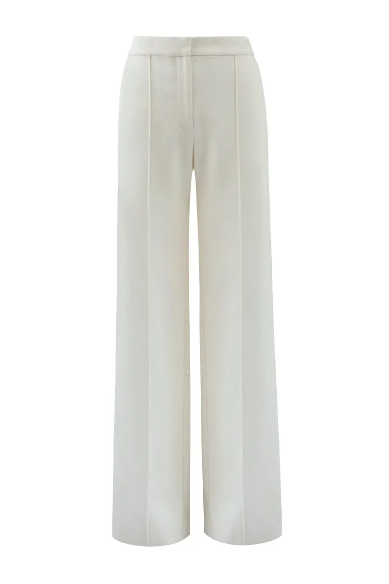 FARRAH STRAIGHT LEG PANTS - Cream (Final Sale)