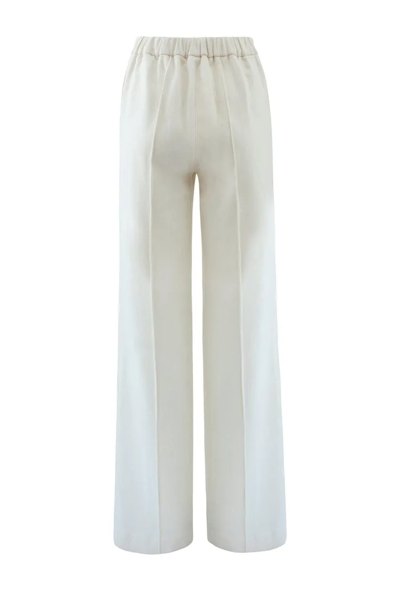 FARRAH STRAIGHT LEG PANTS - Cream (Final Sale)