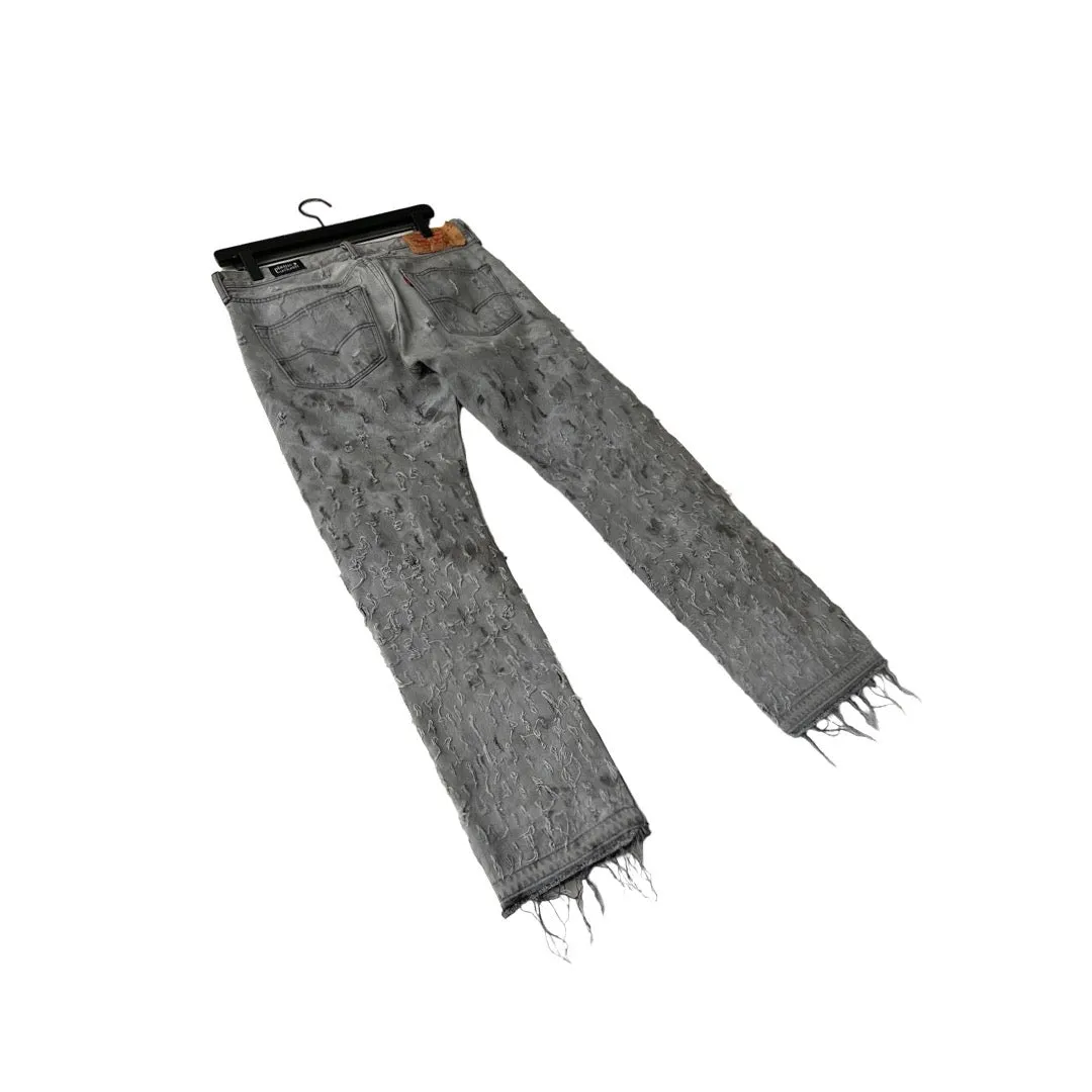 Levi's 501 Classic Straight Leg Jeans (distressed) in Brutalism / 32" x 30"