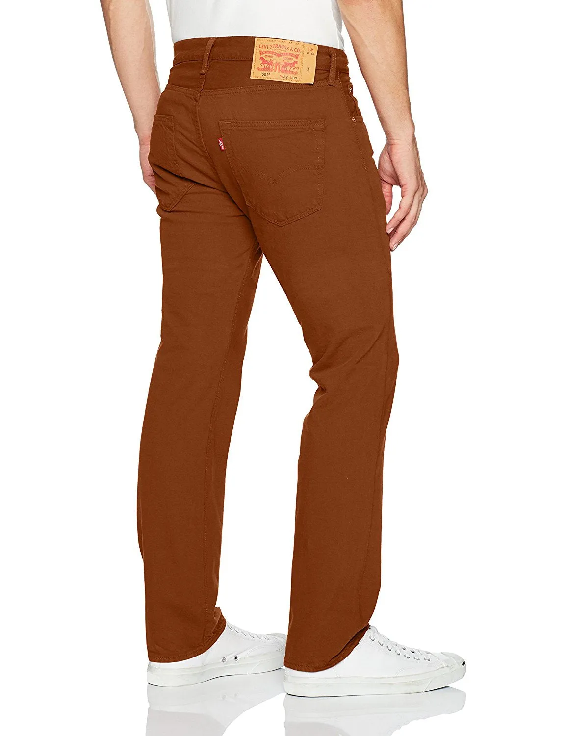 Levi's Men's 501 Original Fit Jean Rich Brown STF