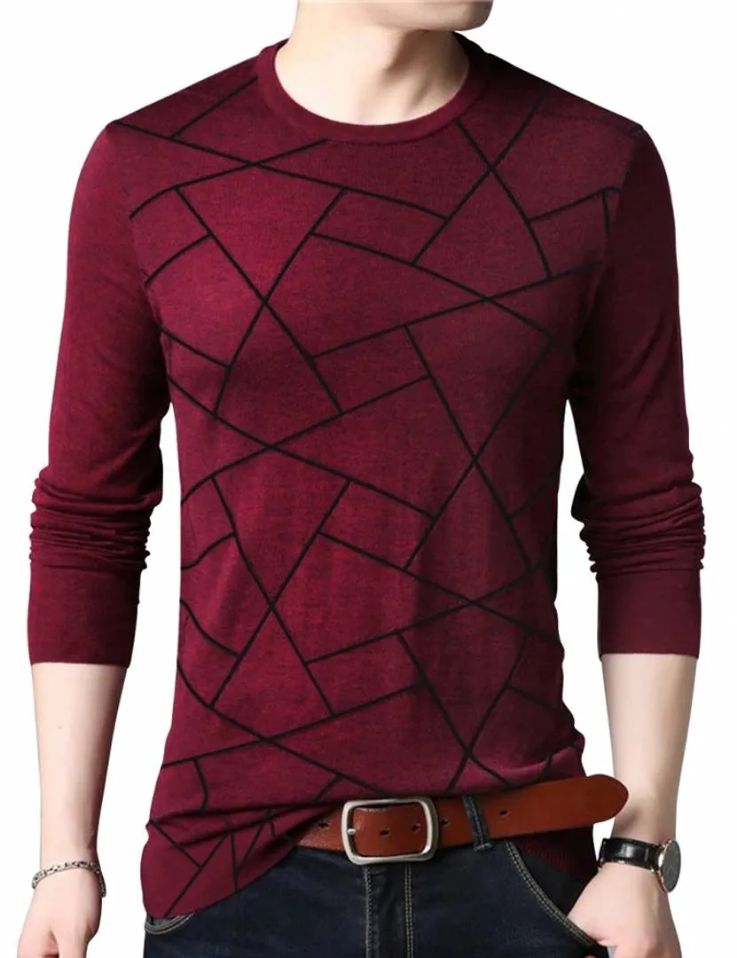 Men's Maroon Polycotton Printed Round Neck Tees