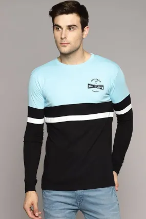 Men's Multicoloured Cotton Colourblocked Round Neck Tees