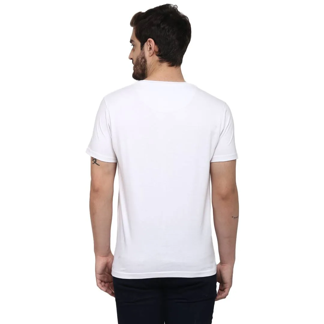 Men's Solid White & Black Round Neck Half Sleeve T-Shirt (Pack of 2)