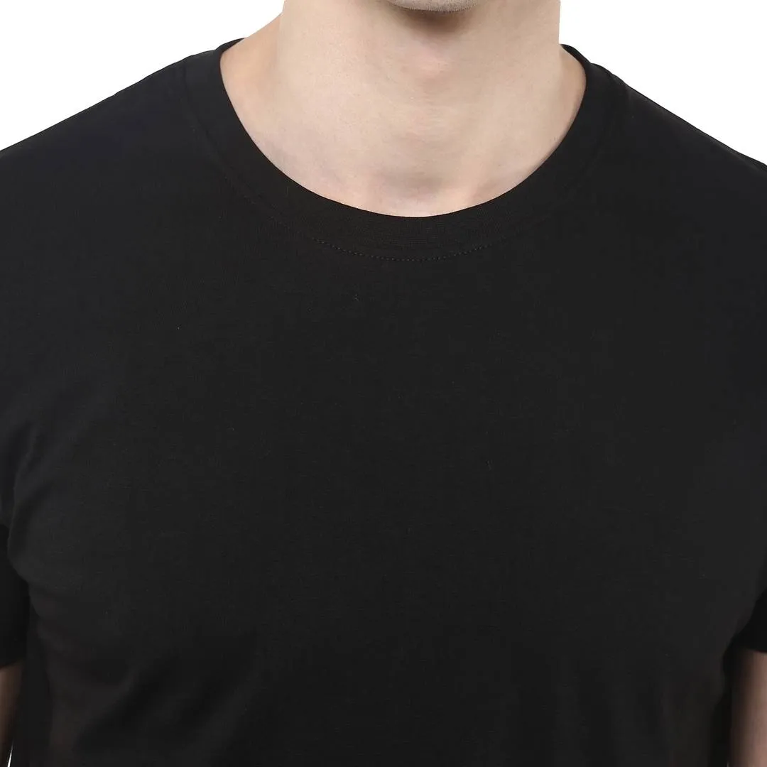 Men's Solid White & Black Round Neck Half Sleeve T-Shirt (Pack of 2)