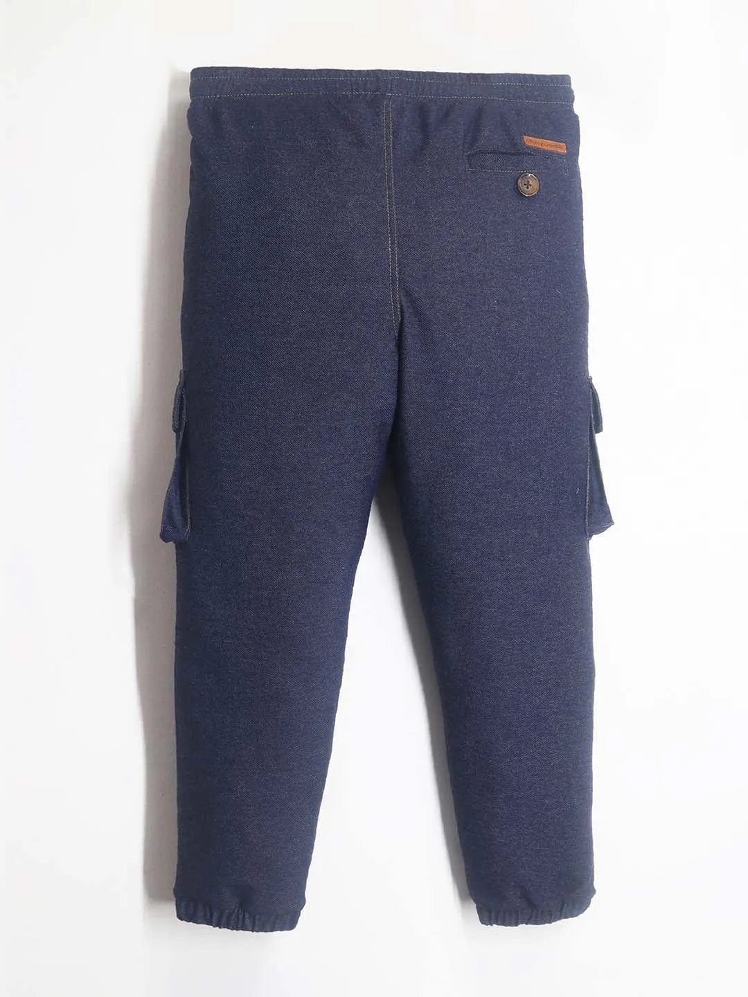 Navy Blue Denim Cargo Pants