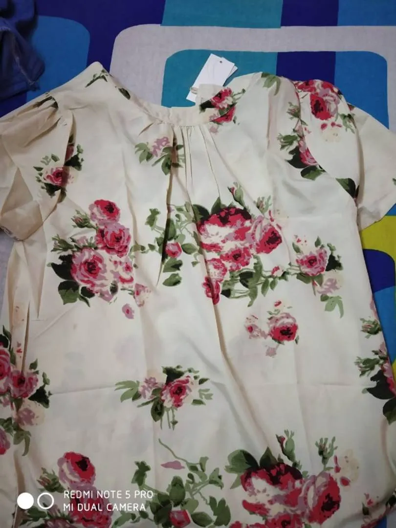 Off White Floral Top