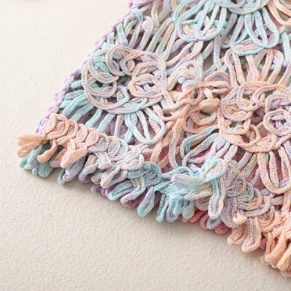 Pastel Rainbow Crochet Tank Top