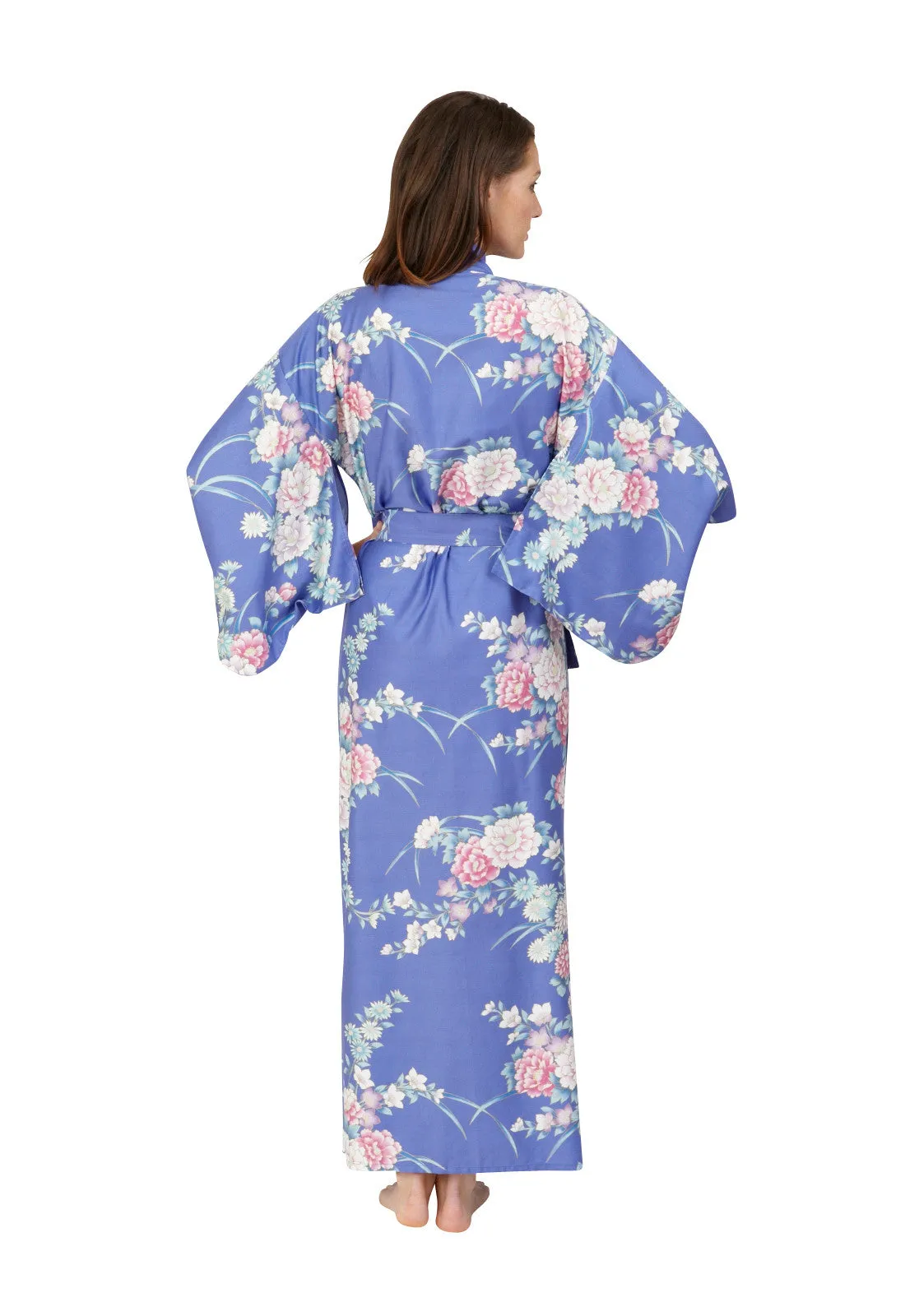 Peony & Chrysanthemum Long Cotton Kimono