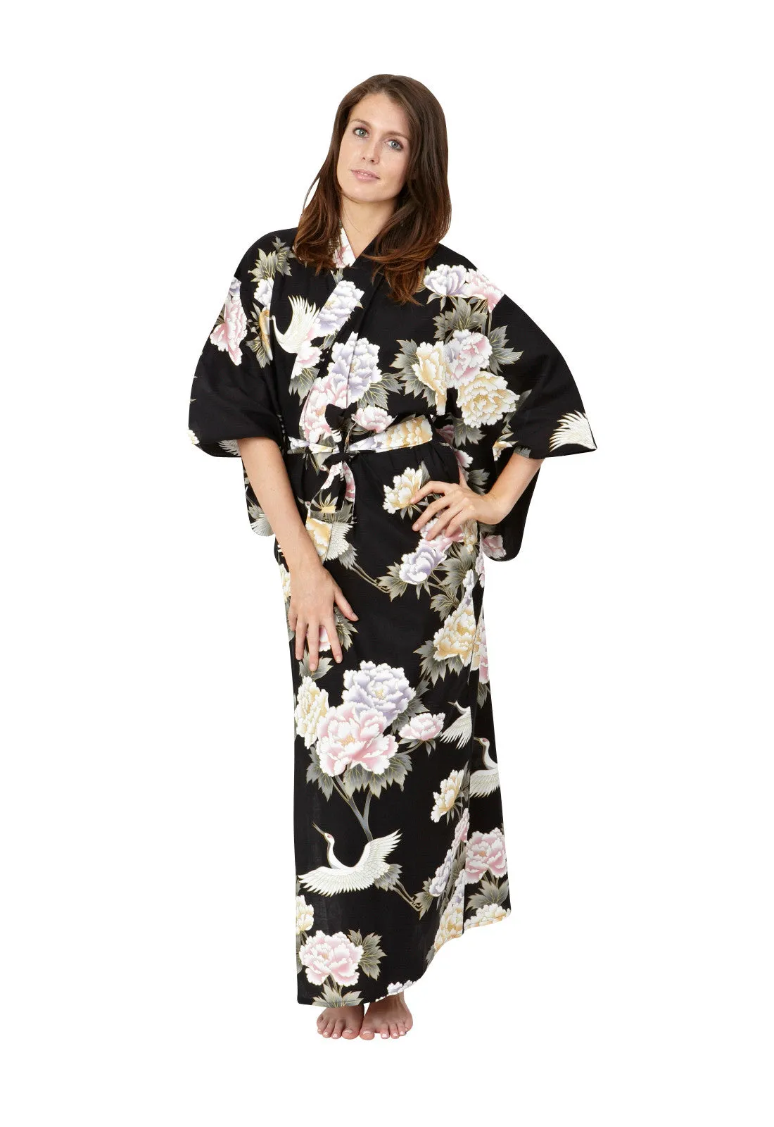 Peony Long Cotton Kimono