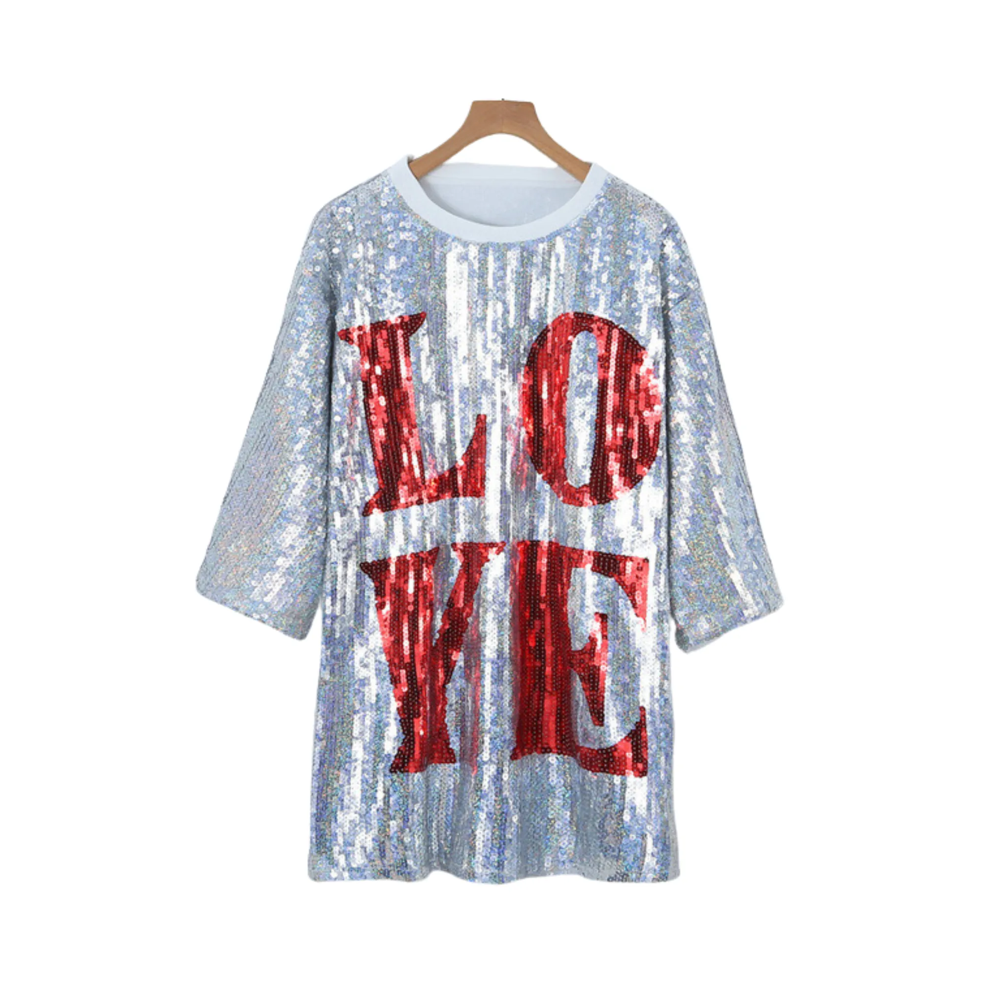 Pre Order:  Sequined Love Jersey Top