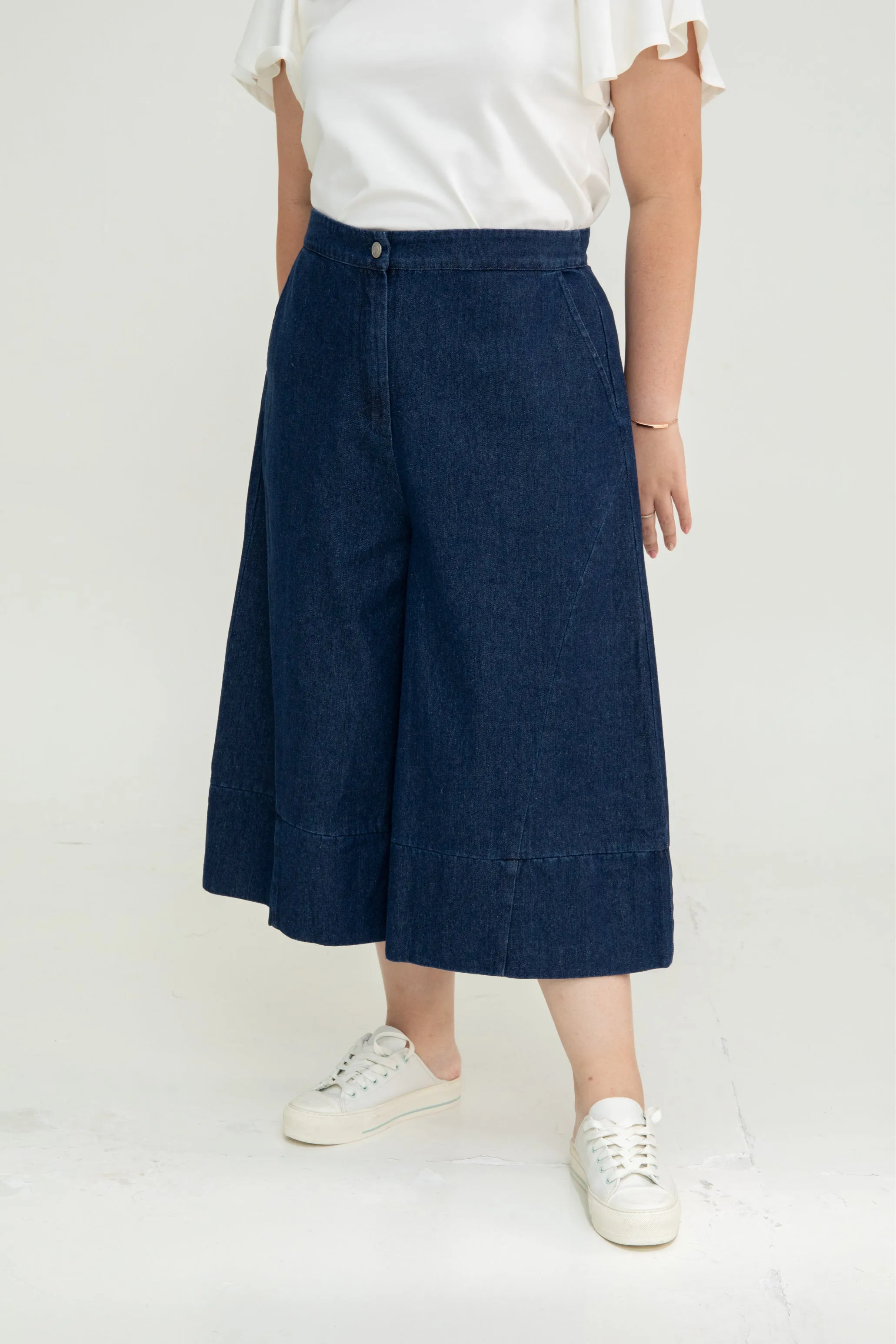 PRE-ORDER | Soft Denim Culottes (Dark Wash)