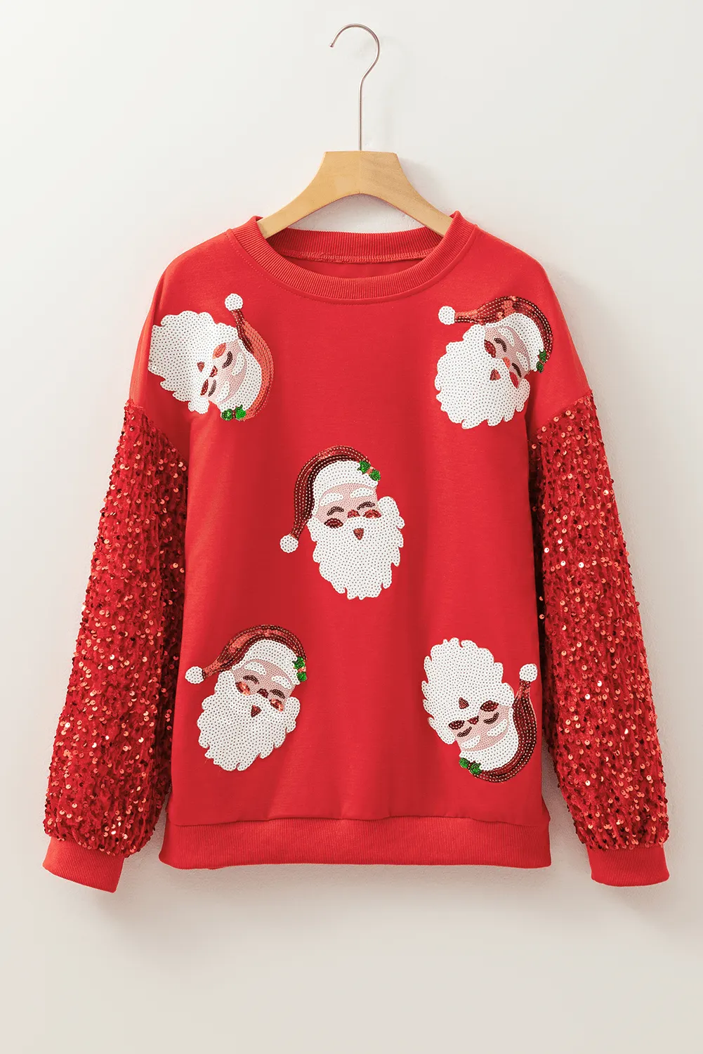 Red Sequin Santa Top