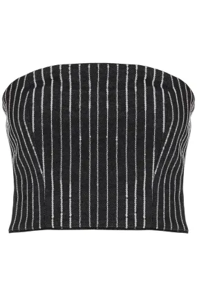 Rotate Cropped Top With Sequined Stripes