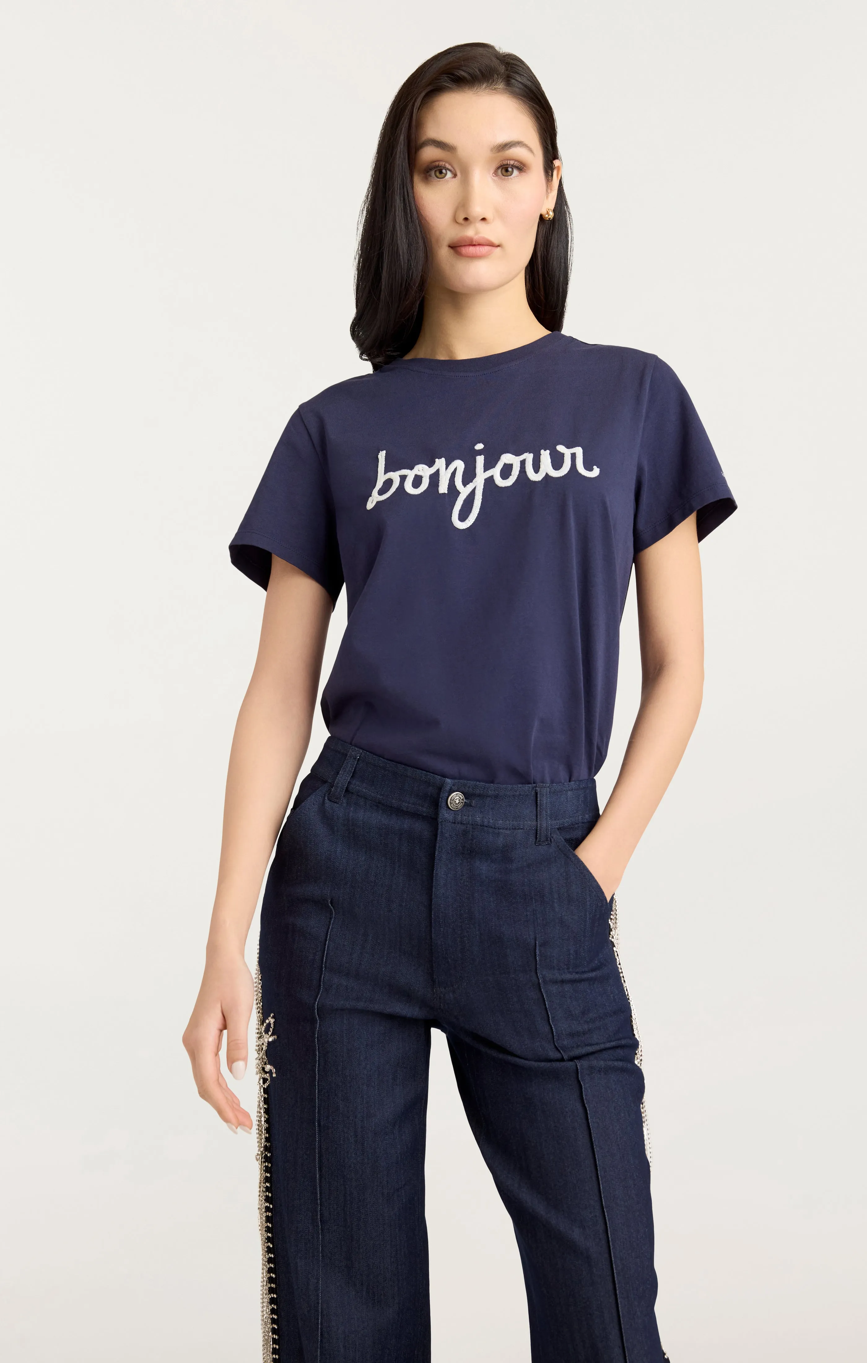 Sequined Bonjour Tee