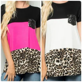 Sequined Leopard PLUS Top