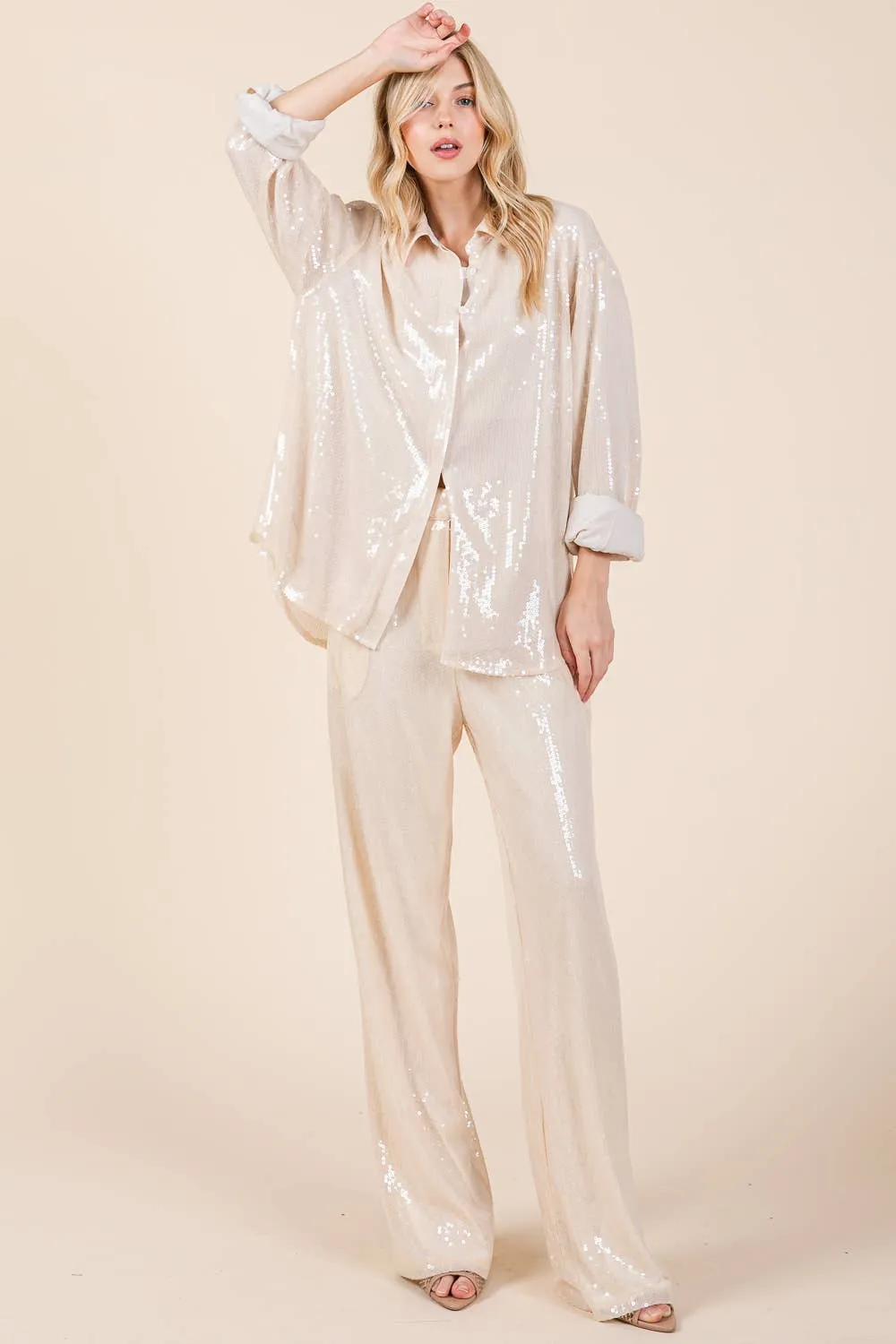 Sequined Oversized Shirt