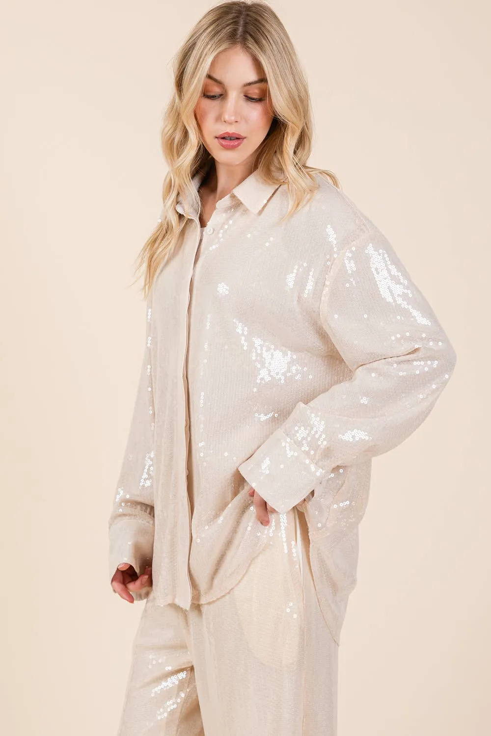 Sequined Oversized Shirt