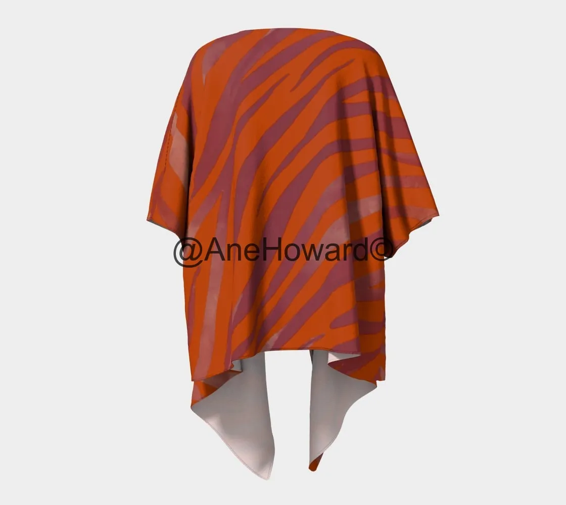 Silk Kimono Wrap Red Zebra