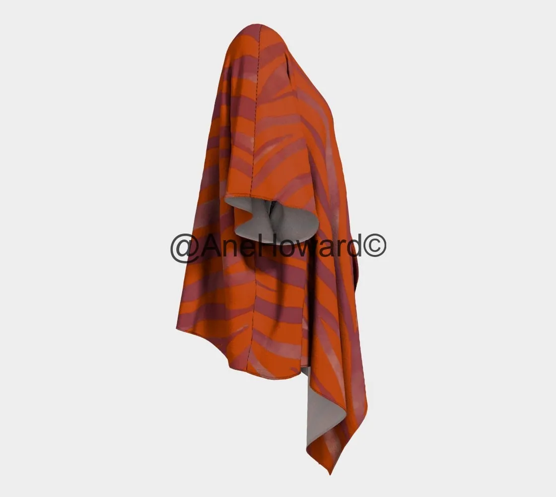 Silk Kimono Wrap Red Zebra